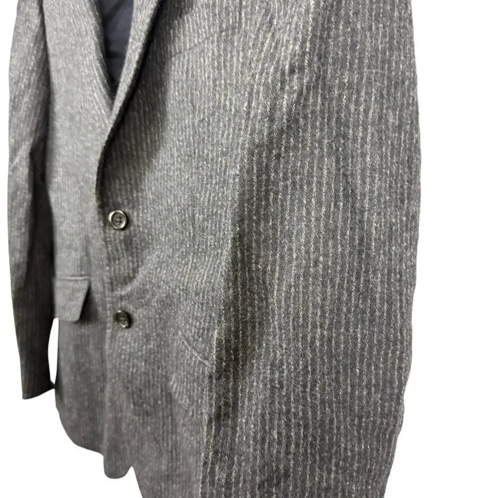 Banana Republic 100% Wool Striped Navy Suit Jacket Blazer Double Vent sz 40S